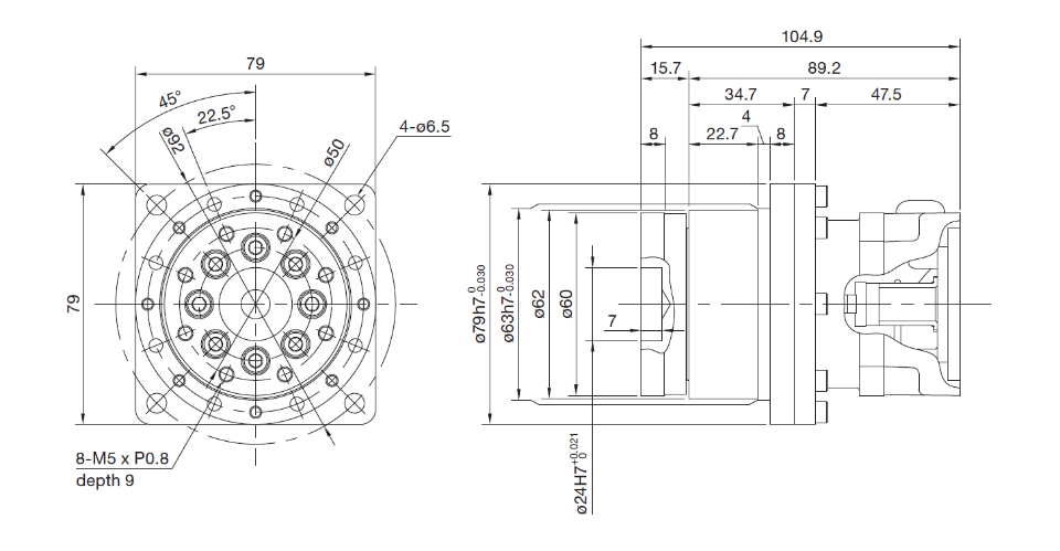 DGS030F Dimensional diagrams