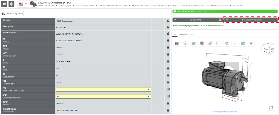 Generate PDF datasheet